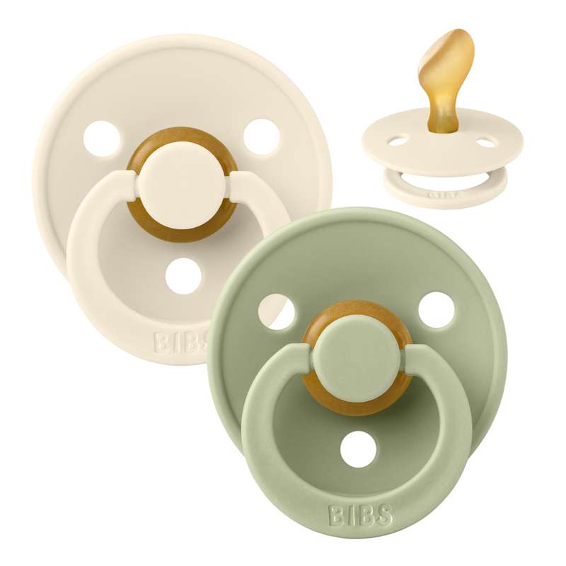 BIBS Anatomisk Colour Pacifier - 2-Pack - Size 2 - Natural rubber - Ivory/Sage