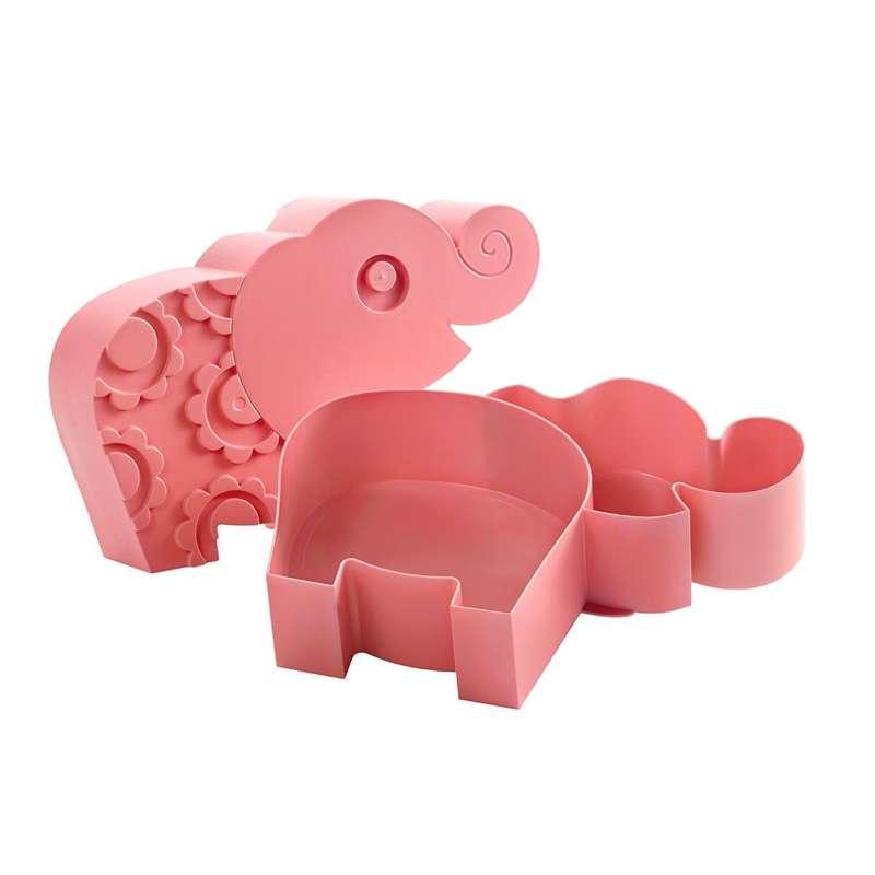 Blafre Lunchbox with 2 Compartments - Elephant - Pink