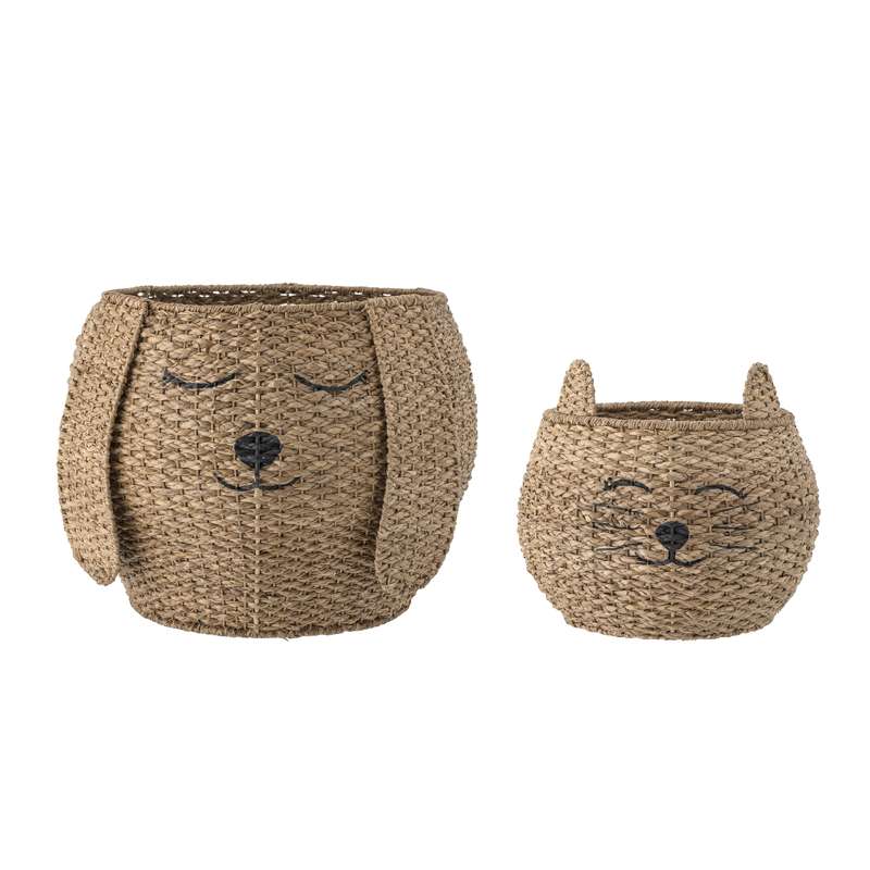 Bloomingville Milus Basket Set with 2 Pieces - Bankuan Grass - Natural