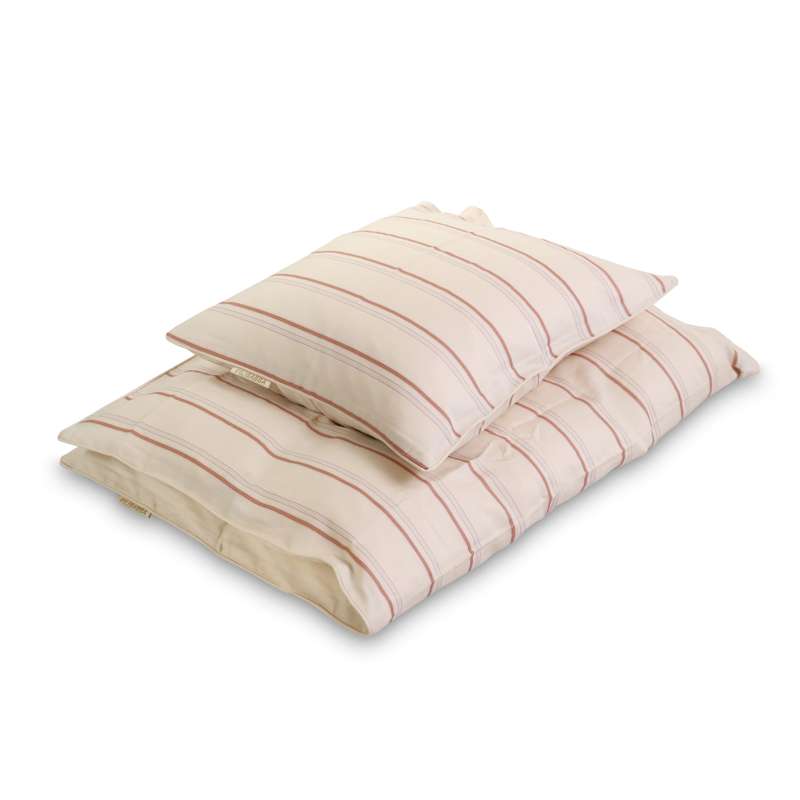 Filibabba Baby Bedding GOTS 70x100 cm - Balance Stripes - Rose mix