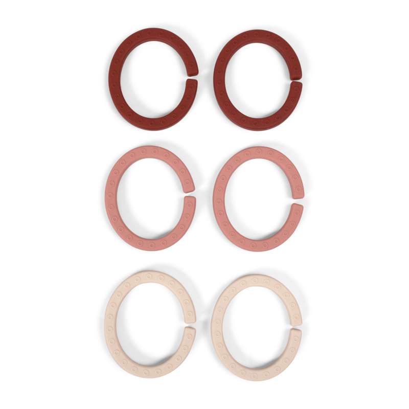 Filibabba Silicone baby hoops - Rose