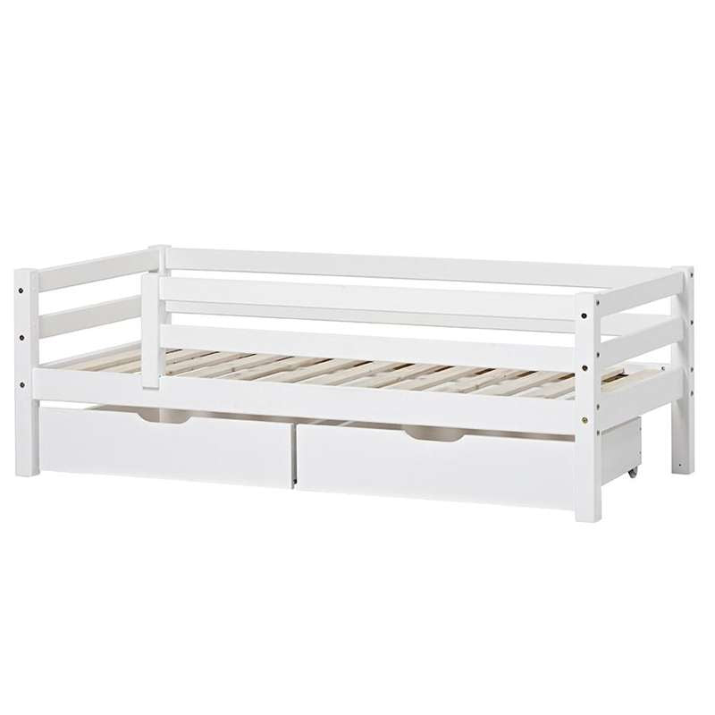 Hoppekids ECO Dream Junior bed w. rail and drawers, 70x160, White
