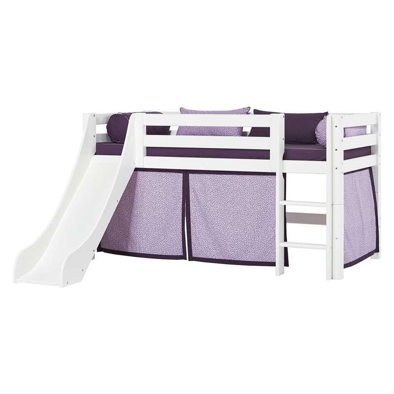 Hoppekids ECO Luxury Half-height bed 90x200cm with a slide - Flexible insert bottom - White