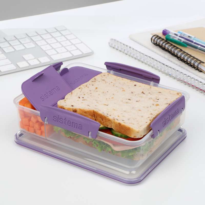 Sistema Lunchbox - Snack Attack Duo To Go - 975 ml. - Clear/Misty Purple