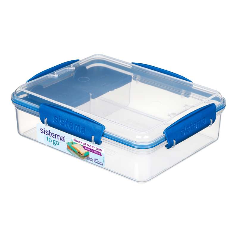 Sistema Lunchbox - Snack Attack Duo To Go - 975 ml. - Clear/Ocean Blue