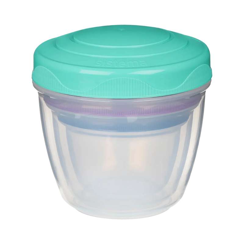 Sistema Stack n' Nest Buckets with Screw Lid - 3-Pack - Mint/Purple/Blue
