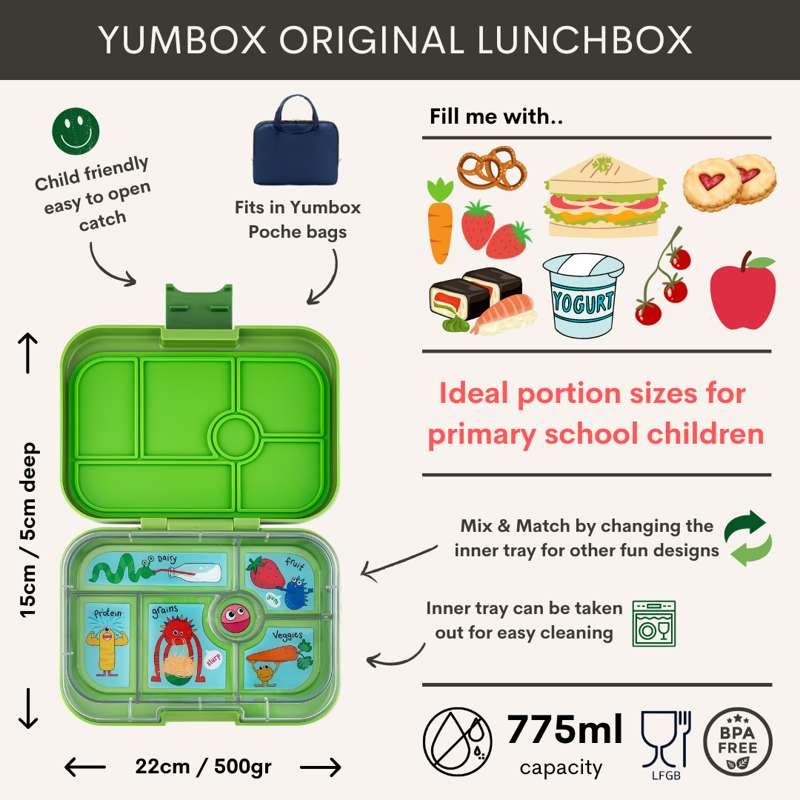 Yumbox Lunchbox - Original - 6 compartments - Hazy Gray/Paris
